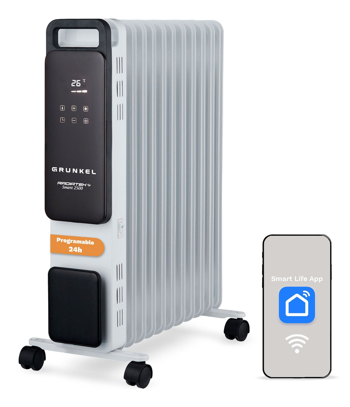 Radiador De Aceite Grunkel Rd-2500pro 3 Potencias 2500w 11 Elementos Wifi