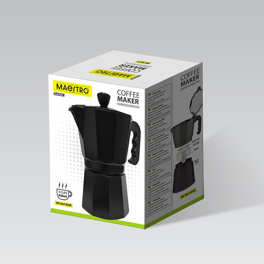 EAN 4820177146068 - Maestro MR-1666-3-BLACK cafetera manual Juego de cafetera espresso Negro imagen 9