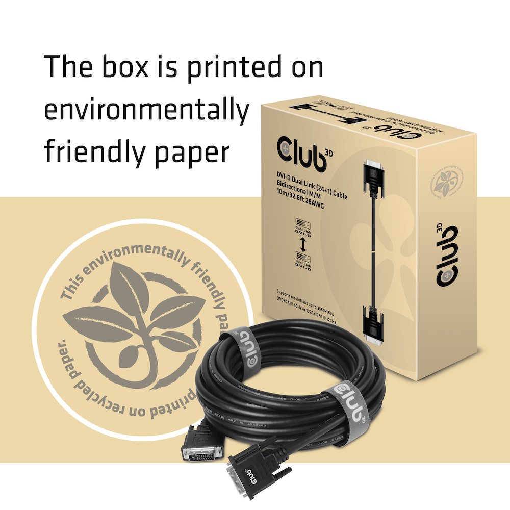 EAN 8719214471507 - CLUB3D DVI-D DUAL LINK (24+1) CABLE BI DIRECTIONAL M/M 3m 9.8 ft 28AWG Negro imagen 6