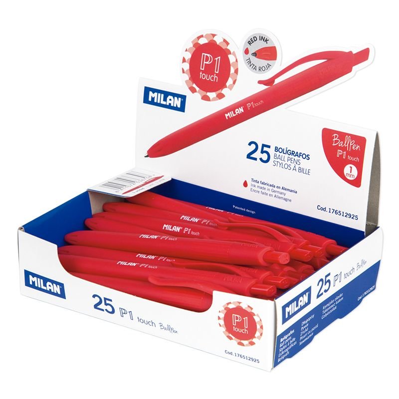 Milan Boligrafo P1 Touch Rojo Caja Expositora 25u