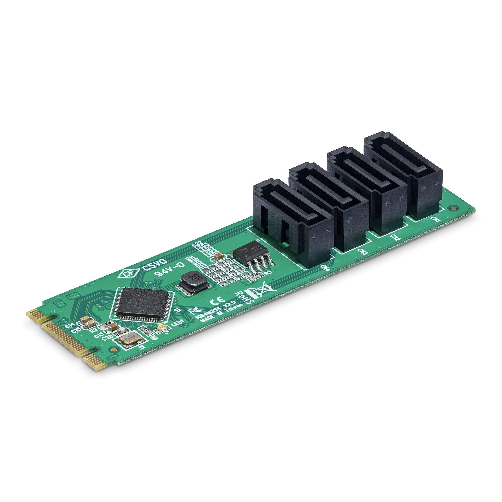 Startech.Com 4-Port M.2 To Sata Adaptador Card, M.2 Pcie 3.0 To Sata Hdd/Ssd Expansion Card, Asm1064 Chipset, M.2 Nvme To