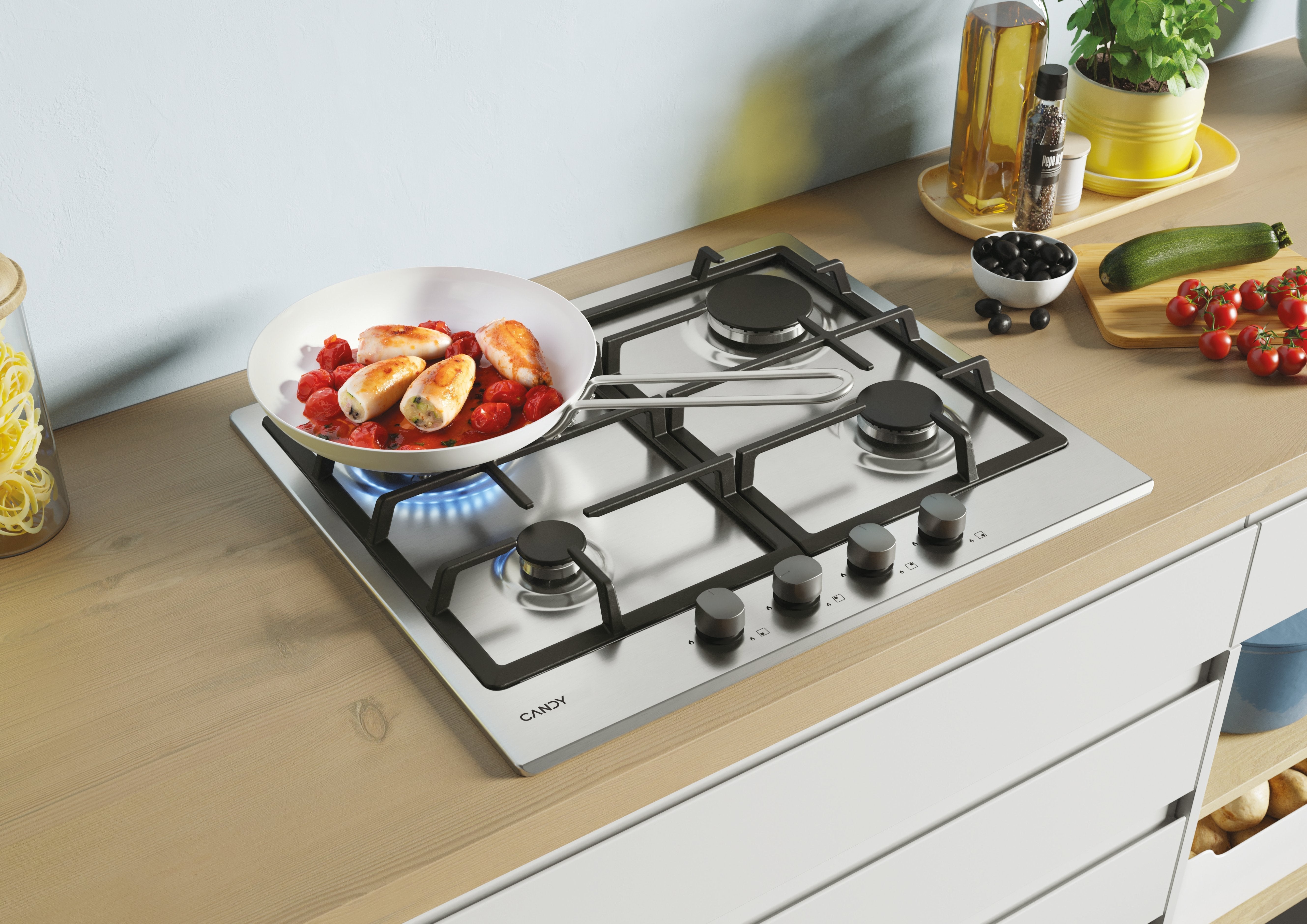 EAN 8016361967038 - Candy Timeless CHG6BR4WX Acero inoxidable Integrado 60 cm Encimera de gas 4 zona(s) imagen 4