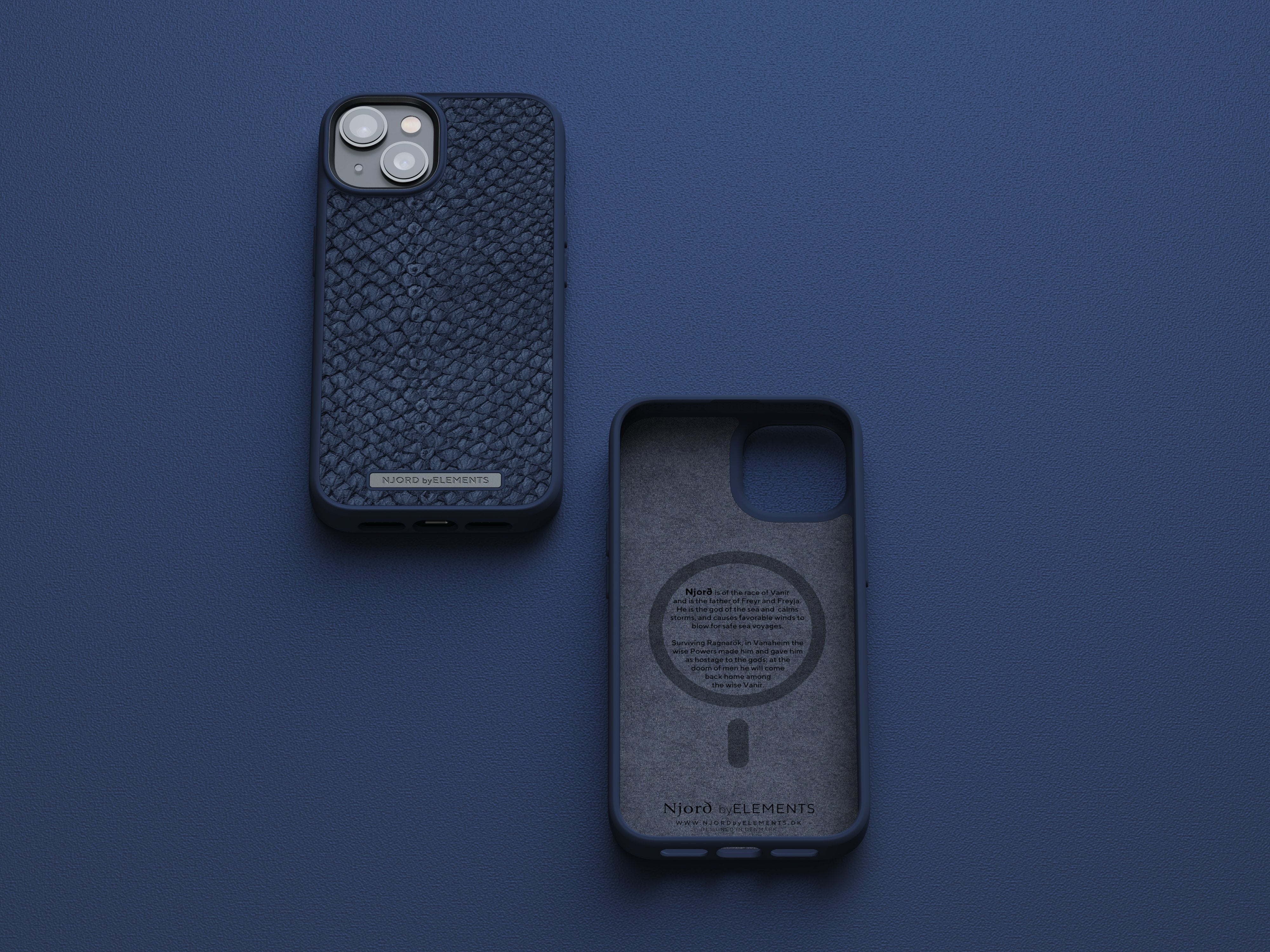 Funda De Cuero Iphone 14 (6.1) Azul