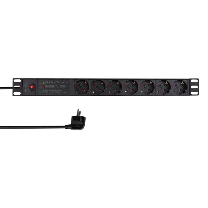 Logilink 19" Pdu 7 X Cee 7 3 Socket With Line Filter & Overload Protection