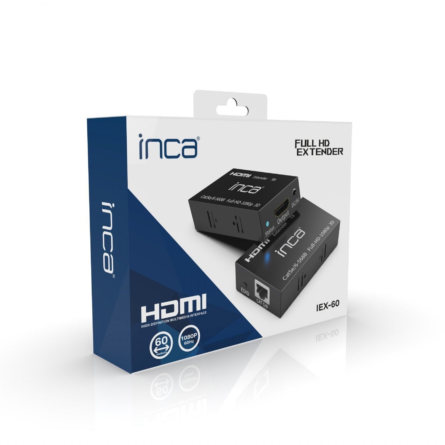 Inca Iex-60 Extensor Audio/Video Transmisor De Señales Av Negro