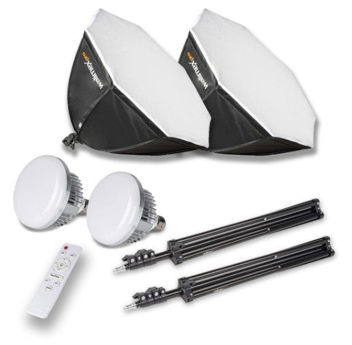 Walimex Pro Led 60w Octagon Ø65cm   Bi Color Kit 2