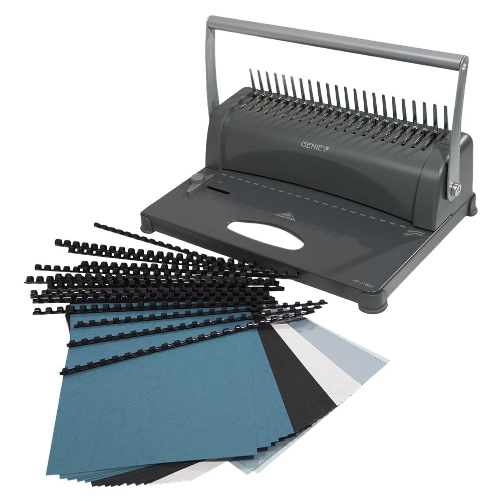 Genie Spiralbindegerät Inkl. Plamikbinderücken-Set Cb-850