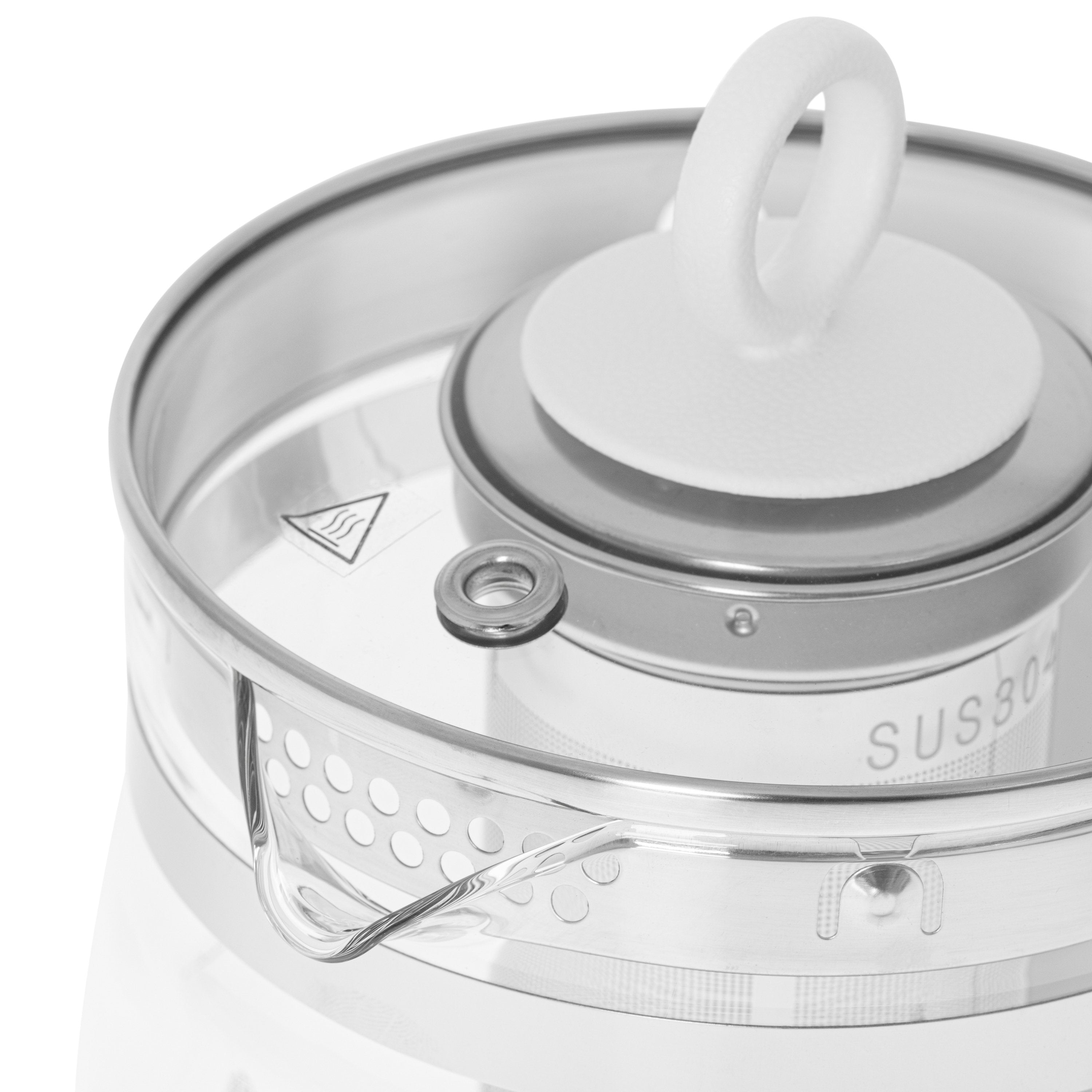 Adler Kettle Ad 1299 Elã©Ctrico, 2200 W, 1,5 L, Vidrio/Acero Inoxidable, Base Giratoria De 360â°, Blanco