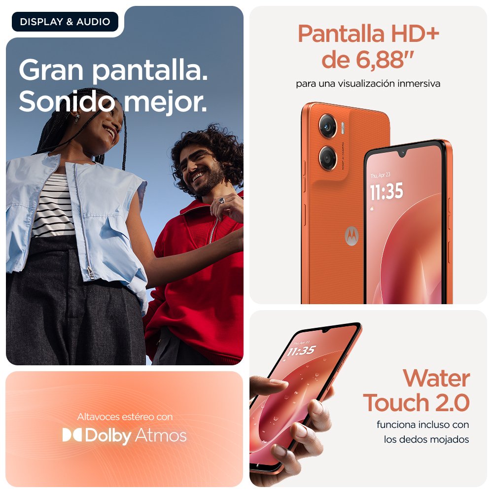 EAN 0840493605234 - Motorola moto g06 17,5 cm (6.88") SIM doble Android 15 4G USB Tipo C 4 GB 256 GB 5200 mAh Naranja imagen 15