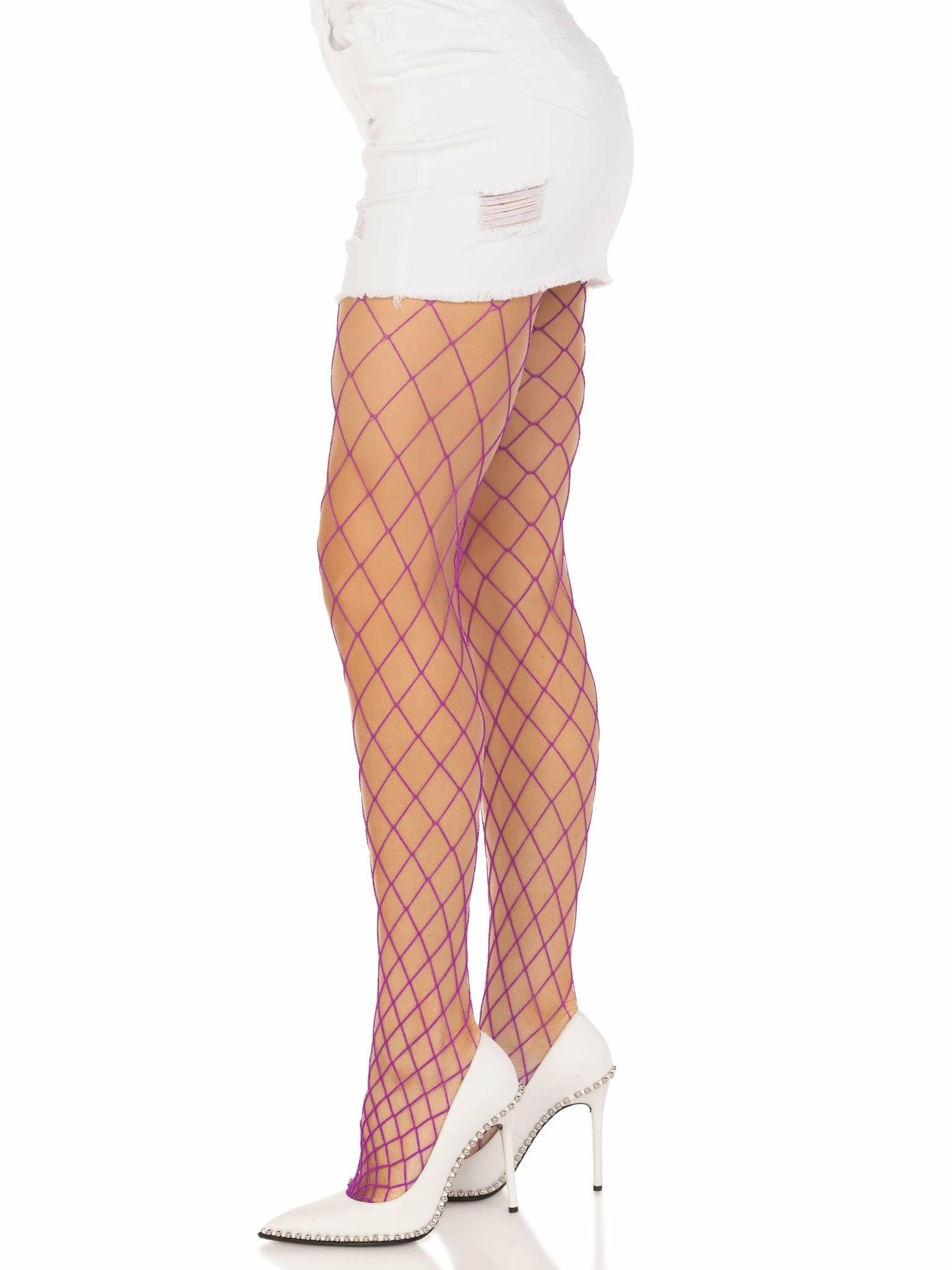 Leg Avenue - Pantimedias Rejilla Diamante Violeta