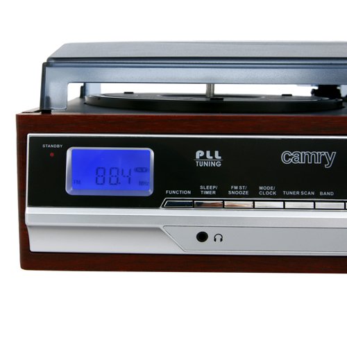 EAN 5908256831896 - Camry Premium CR1113 Tocadiscos de tracción por correa Negro, Cromo, Madera Semiautomático imagen 6