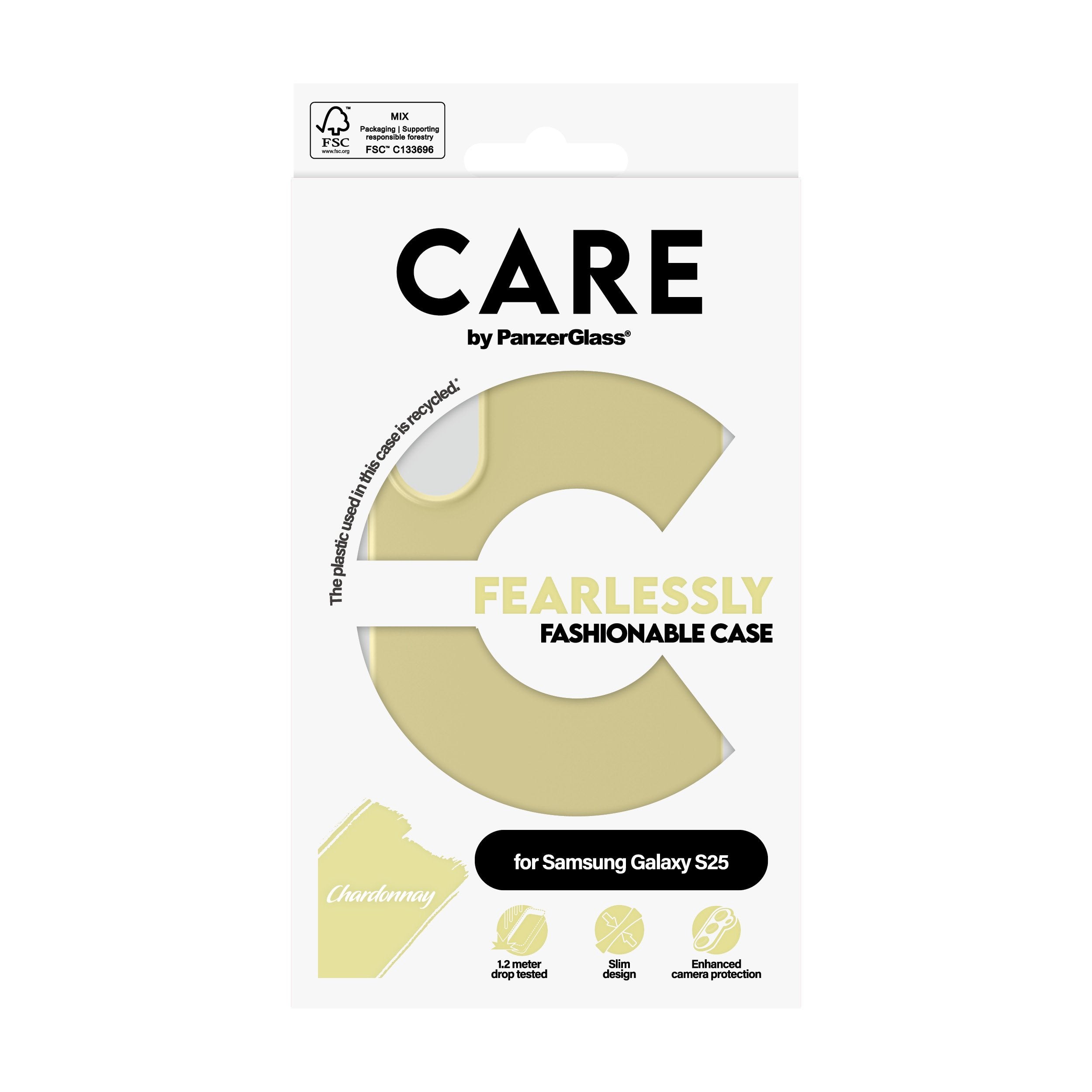 EAN 5715685016332 - PanzerGlass CARE™ by ® Case Chardonnay Samsung Galaxy S25 funda para teléfono móvil Amarillo imagen 3
