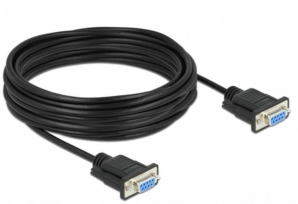 Delock Rs-232 Cable Seriell D-Sub 9 Buchse Zu Buchse Nullmodem Mit Schmalem Steckergehäuse - Full Handshaking - 10 M