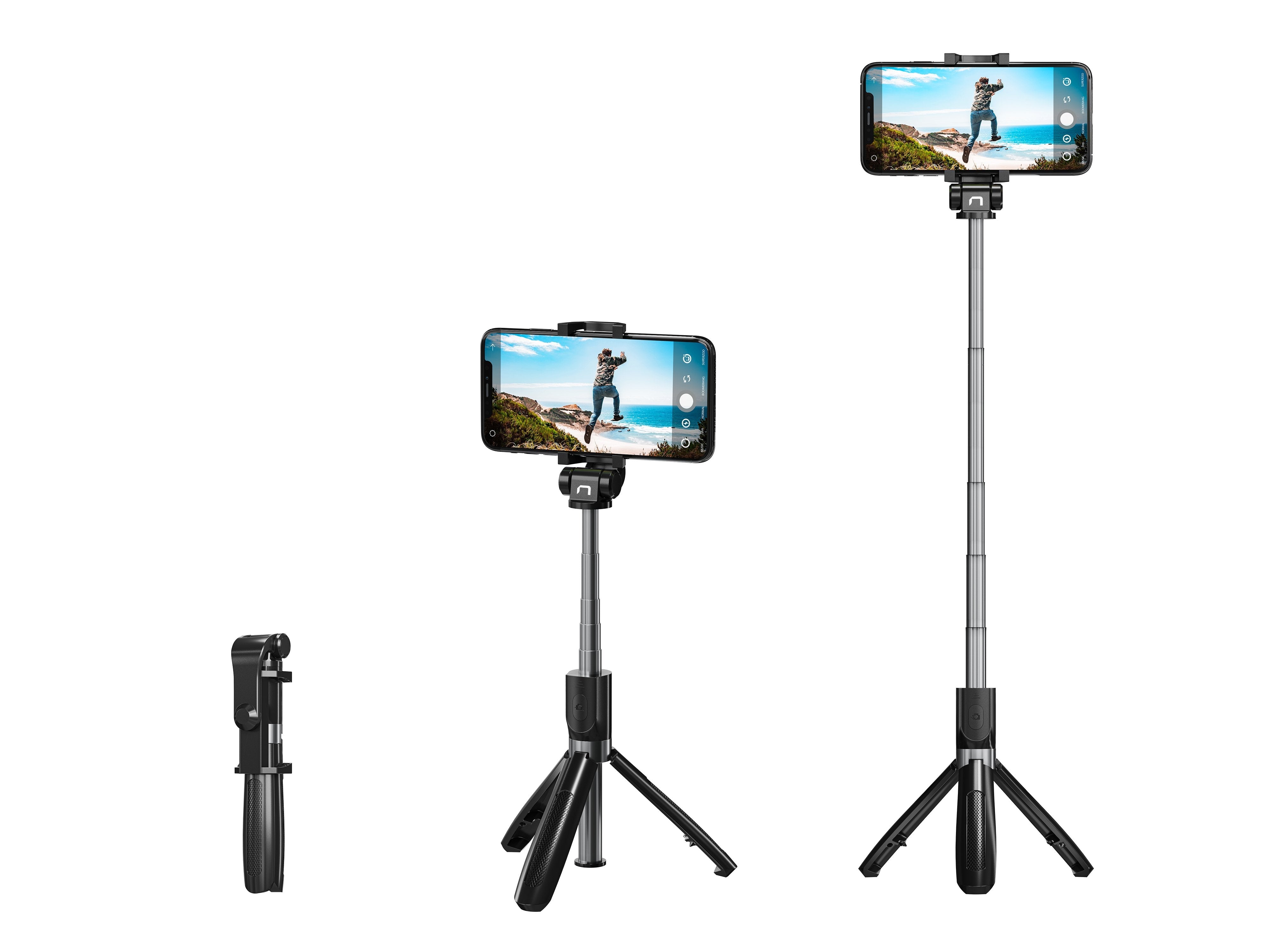 Palo Selfie Natec Alvito Bt 4.0 Inalambrico Tripode Negro