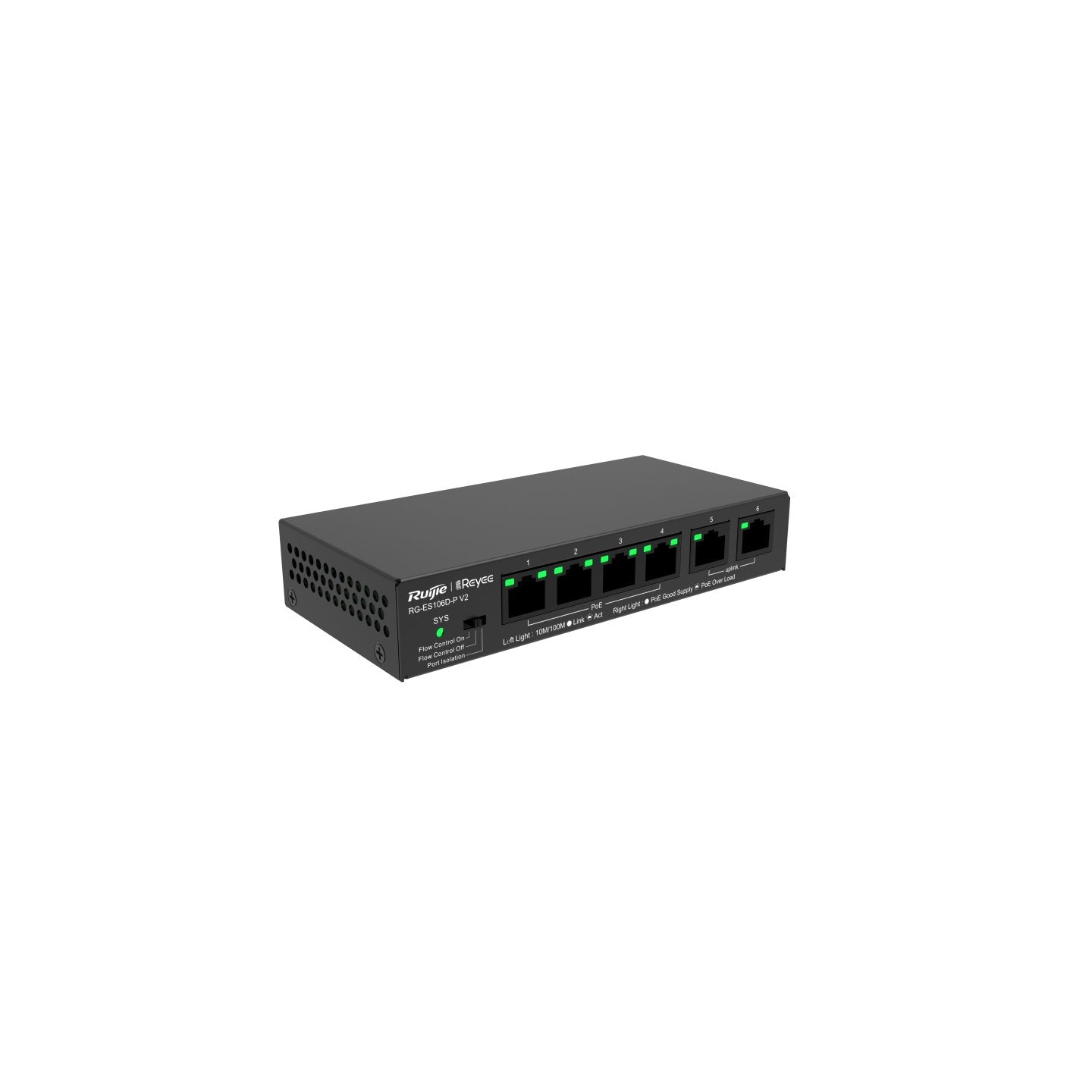 Ruijie Reyee Ethernet Poe Switch 6 (4xpoe) Ports Ethernet Metal