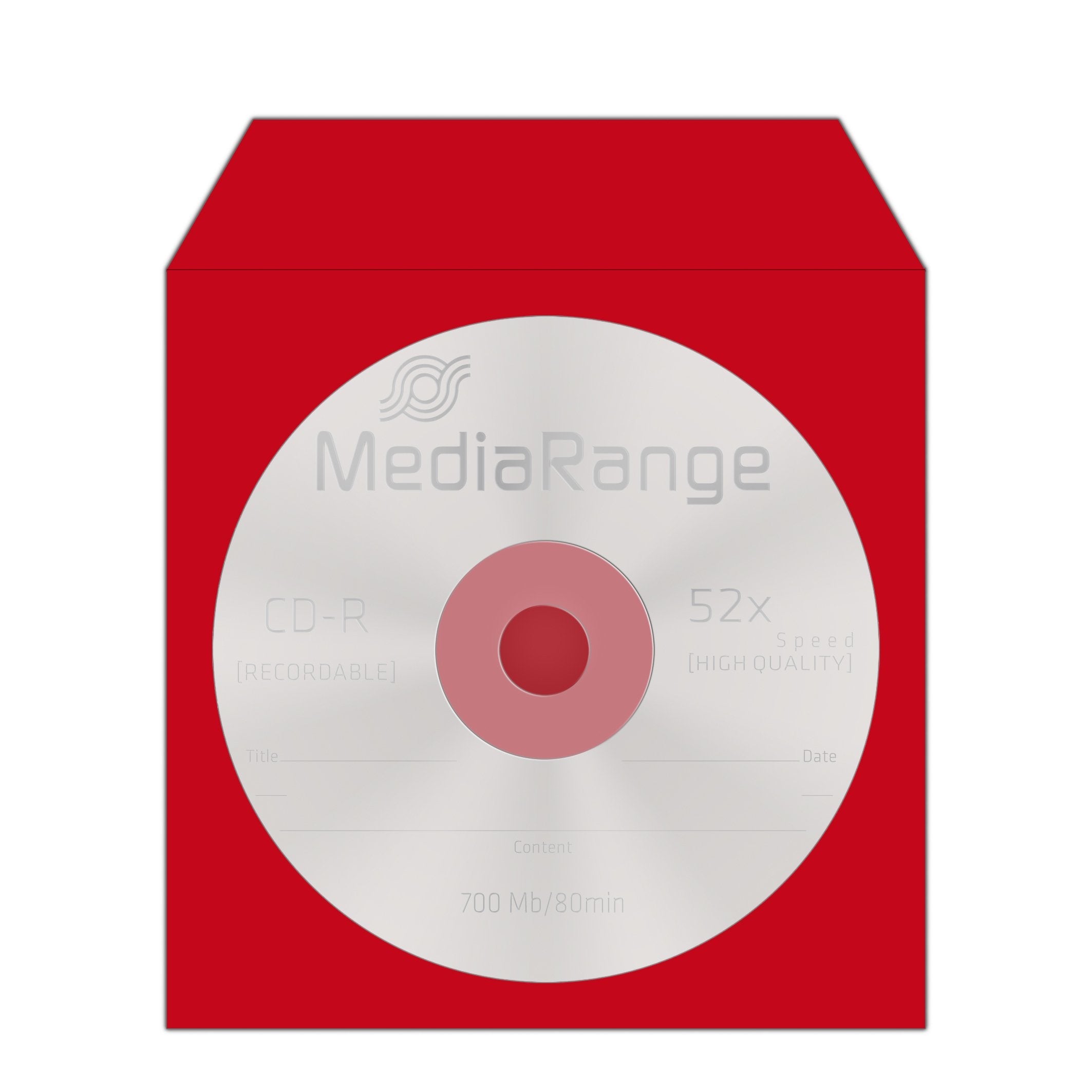 Mediarange Box67 Funda Para Discos Ópticos 1 Discos Azul, Verde, Rojo, Amarillo 100 Uds