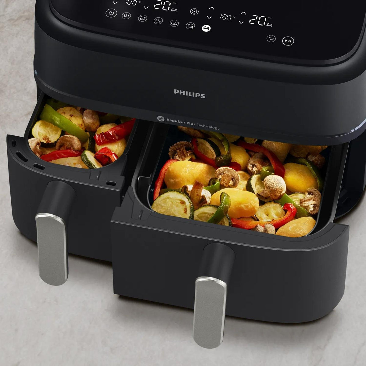 EAN 8720389047459 - Philips 5000 series NA551/00 freidora Doble 9 L Independiente 2750 W Freidora de aire caliente Negro, Pla imagen 7