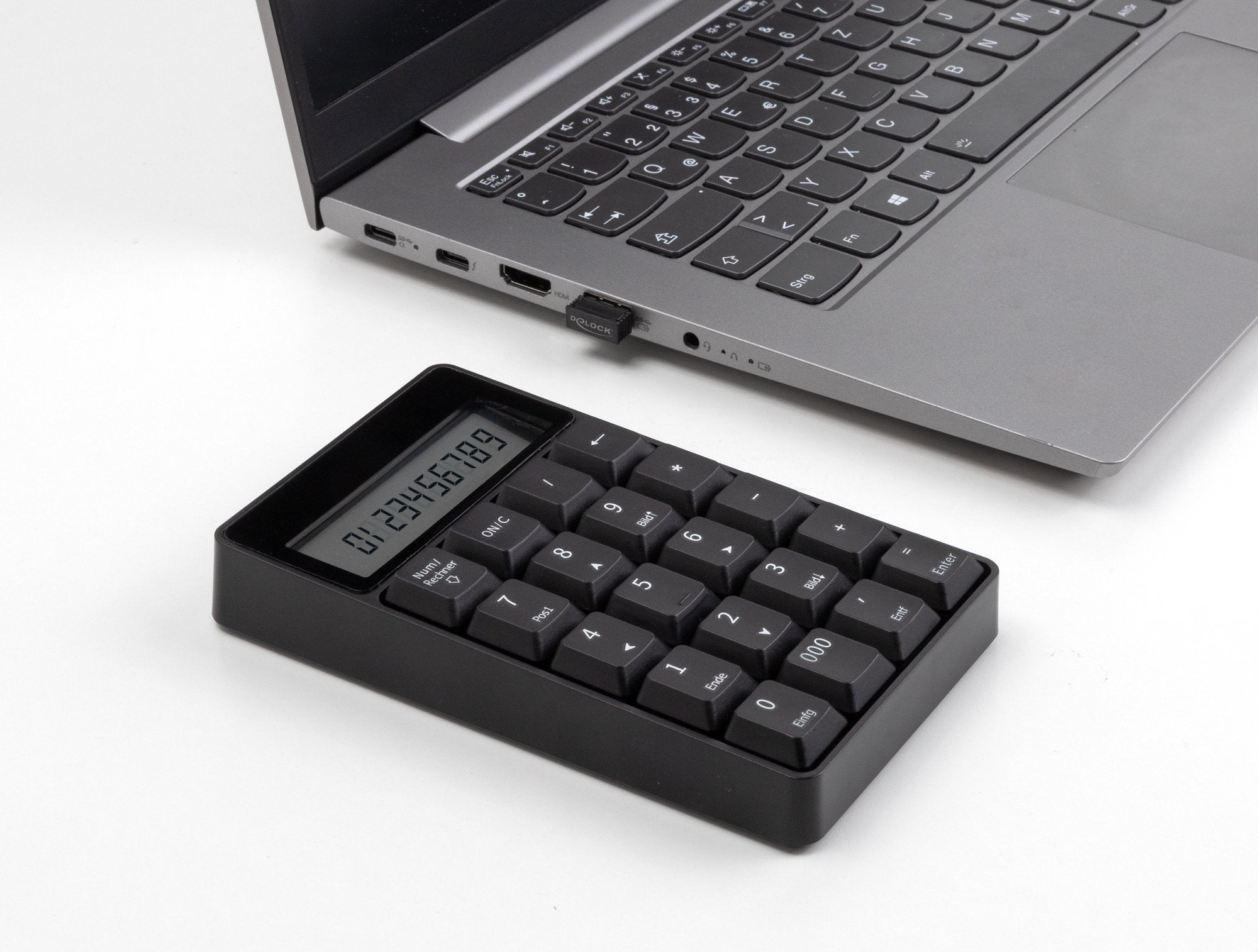 Delock 12113 Teclado 2 En 1 Usb Tipo-A Con Función De Calculadora 2,4 Ghz Inalámbrico Negro