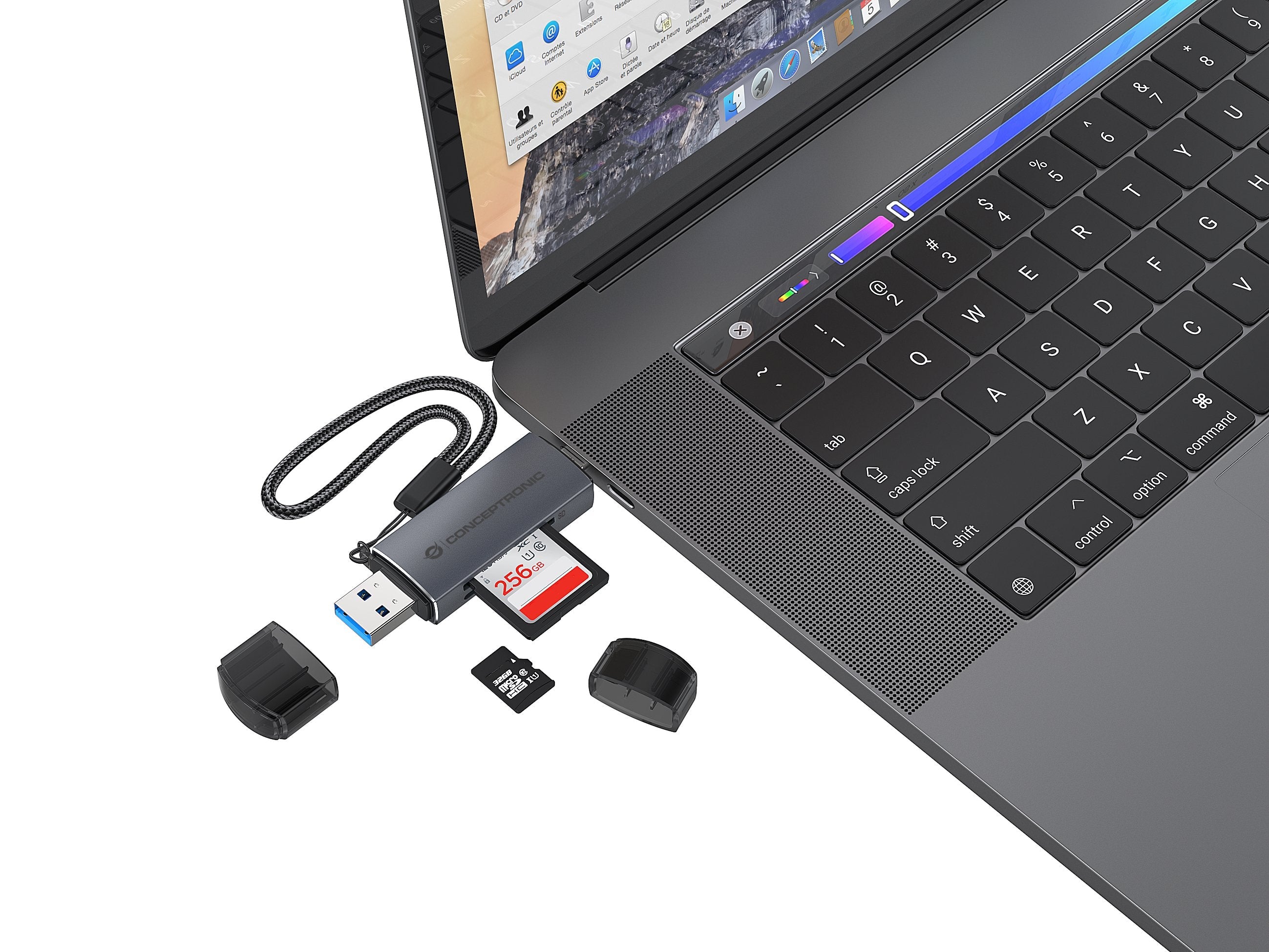 Lector De Tarjetas Conceptronic Usb-C Usb-A -> Micro Sd Tf Sw
