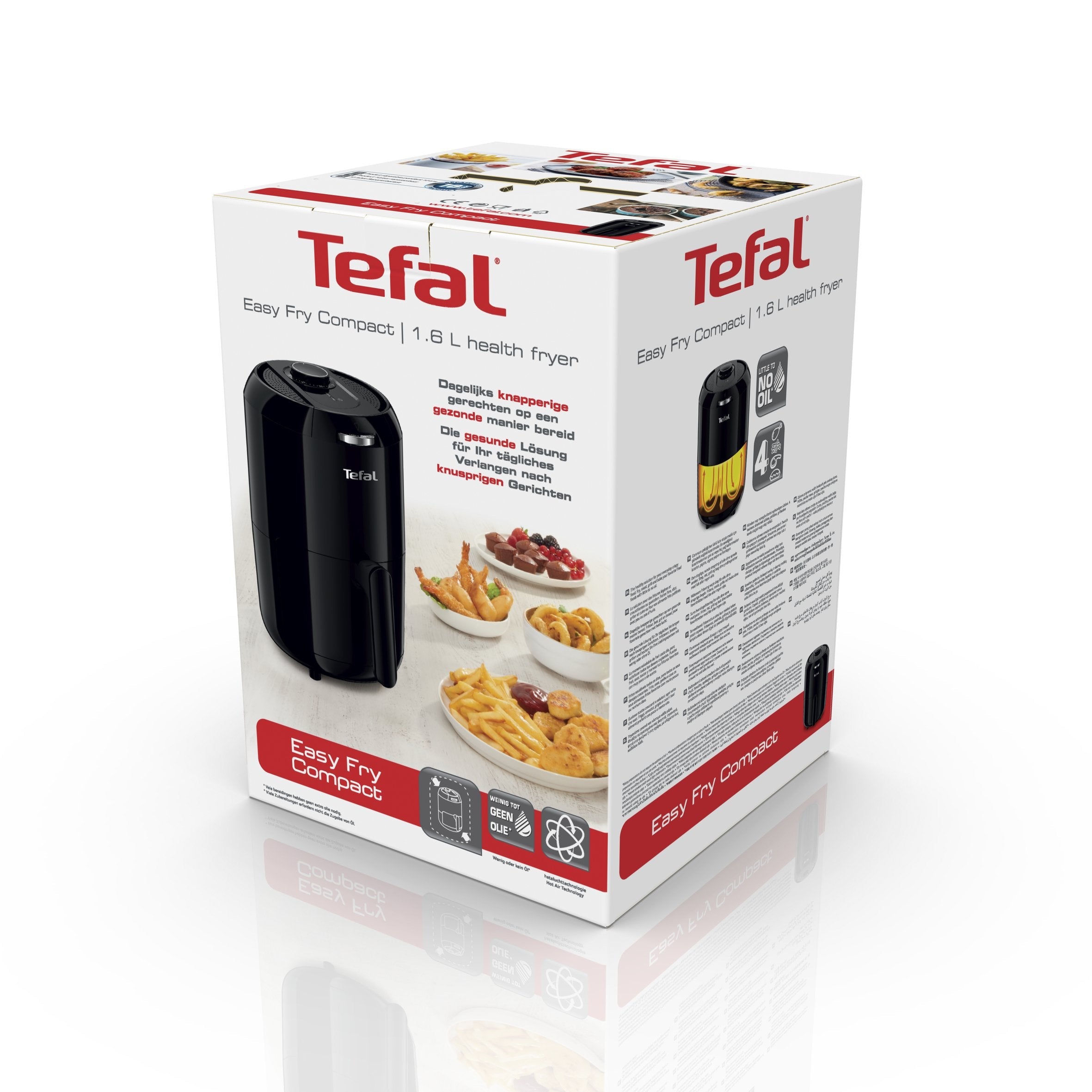 Freidora De Aire  Tefal Ey1018 Caliente Frío, Negro