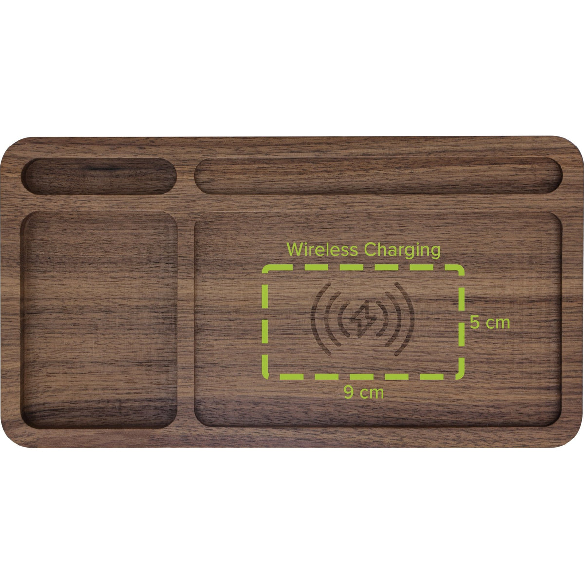 Inline® Woodcharge - Organizer With Integrated Qi Charging Surface
