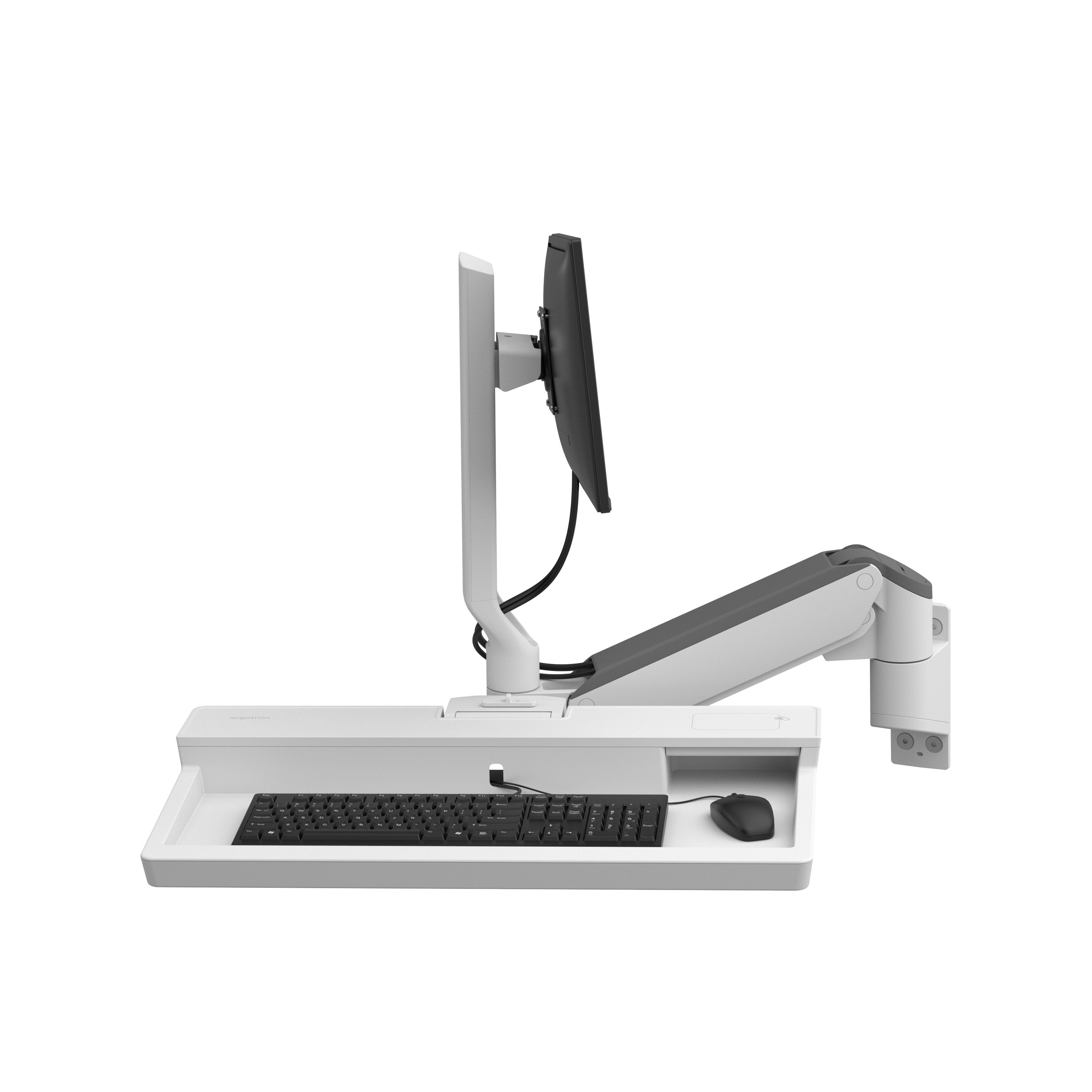 Ergotron Carefit Combo Arm Kit De Montaje (Brazo Articulado Bandeja De Teclado Base Para Montaje En Pared Adaptador De Montaje Para Carril) Modular Para Pantalla Lcd / Equipo Pc Aluminio Plástico Blanco Tamaño De Pantalla: Hasta 27" Se P