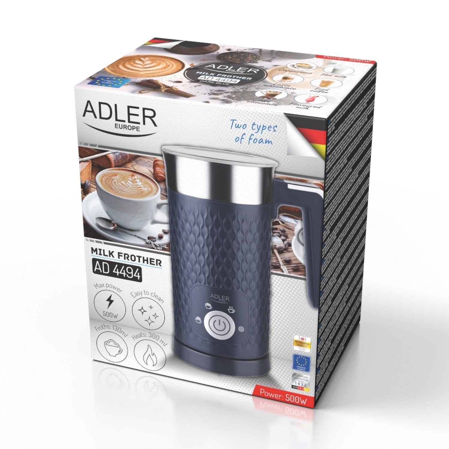 EAN 5905575901279 - Adler AD 4494 Calentador/espumador de leche automático Metálico, Azul oscuro imagen 13