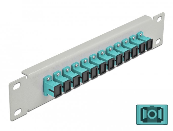 Delock 10? Lwl Patchpanel 12 Port Sc Simplex Aqua 1 He Grau