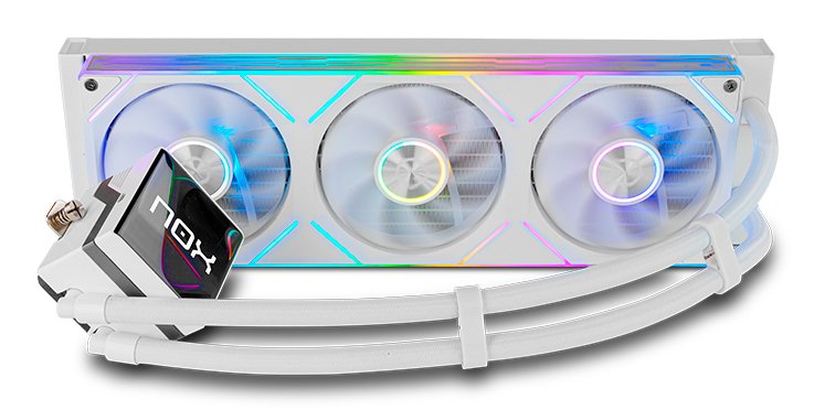 Refrigeracion Liquida Cpu  Nox M-360 Lcd 3xvent 120mm Pwm Argb Blanco