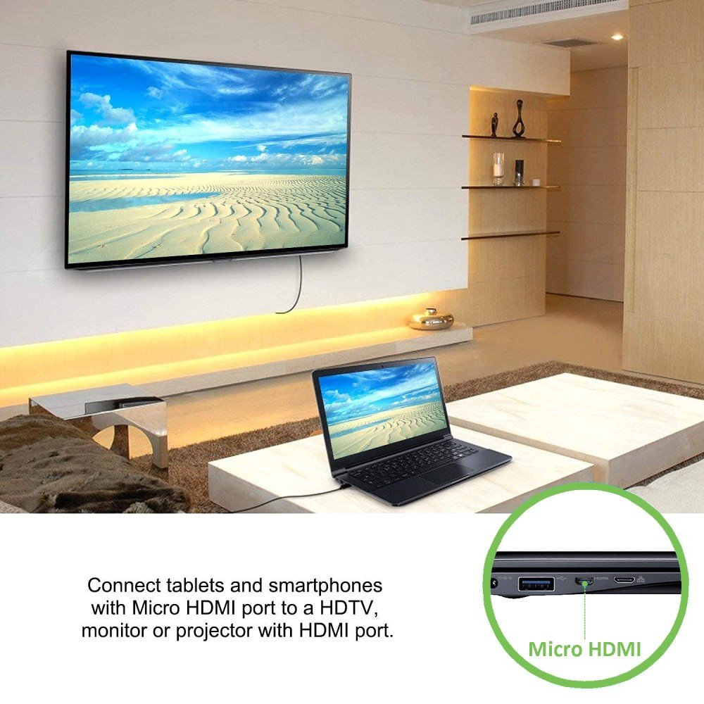 Techly 3.0m Hdmi 1.4a/Micro Hdmi D Cable Hdmi 3 M Hdmi Tipo A (Estándar) Hdmi Tipo D (Micro) Negro