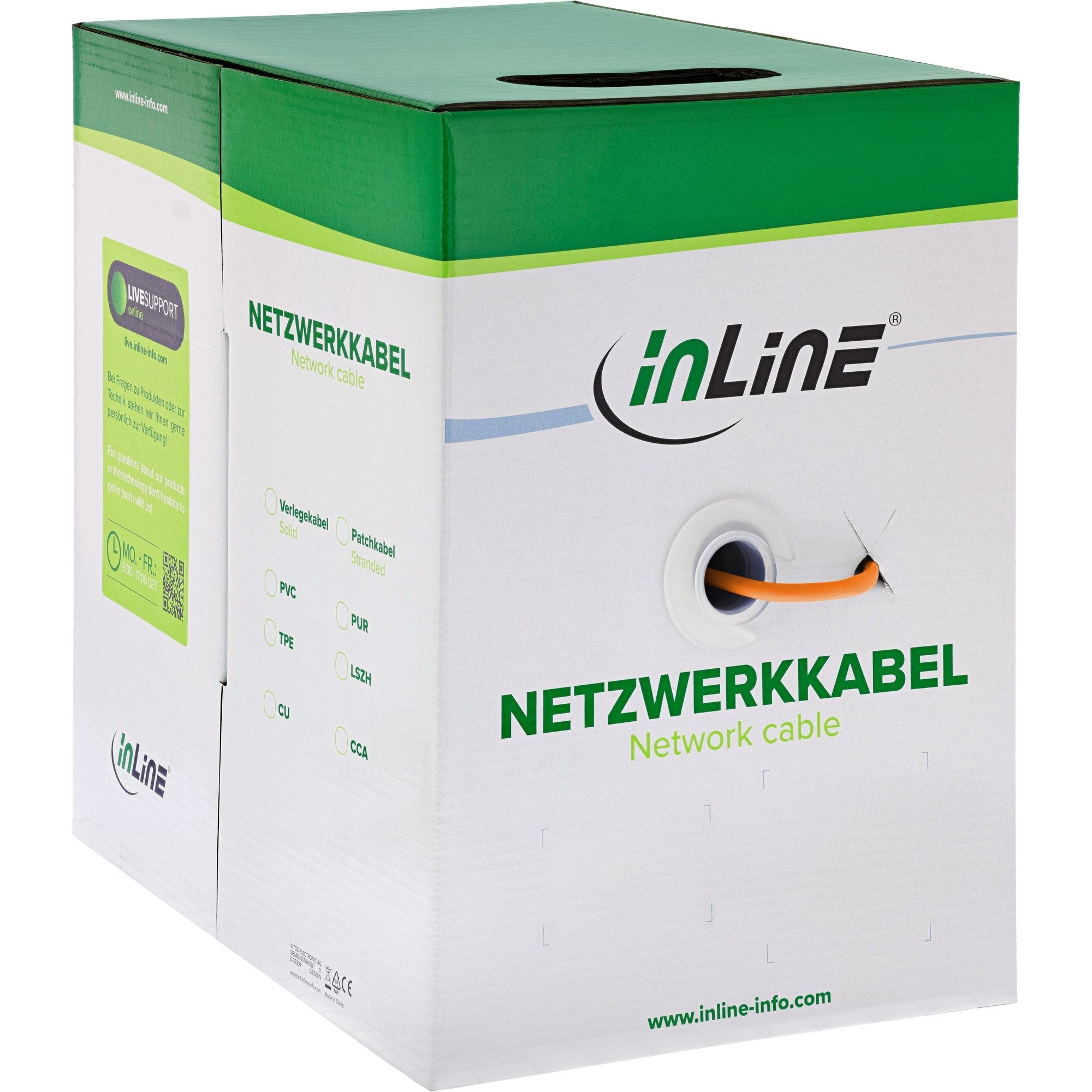 Cable De Instalación Sólido Inline 250mhz S/Stp Cat.6 Cu Awg23 Libre De Halógenos 100m