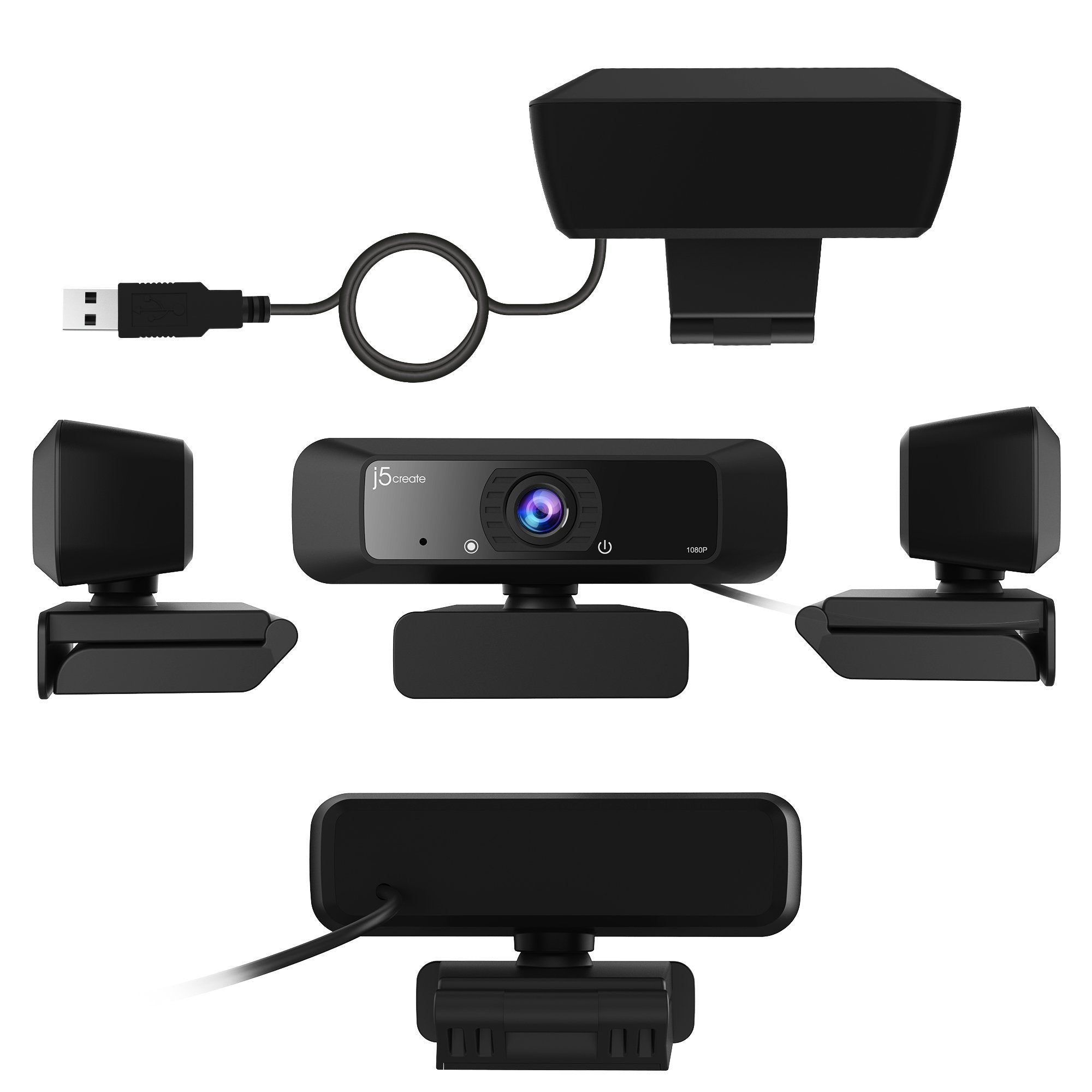 Cámara Web J5create Jvcu100-N  Hd Usb Con Rotación De 360°