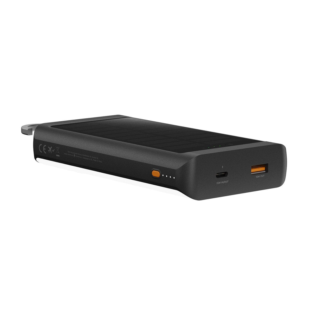 Xtorm 15w Go2 Solar Power Bank 10.000 Mah Incluye 1.0w Solarpanel, Integrierter Lámpara Y Karabiner, 15w Fastcharge
