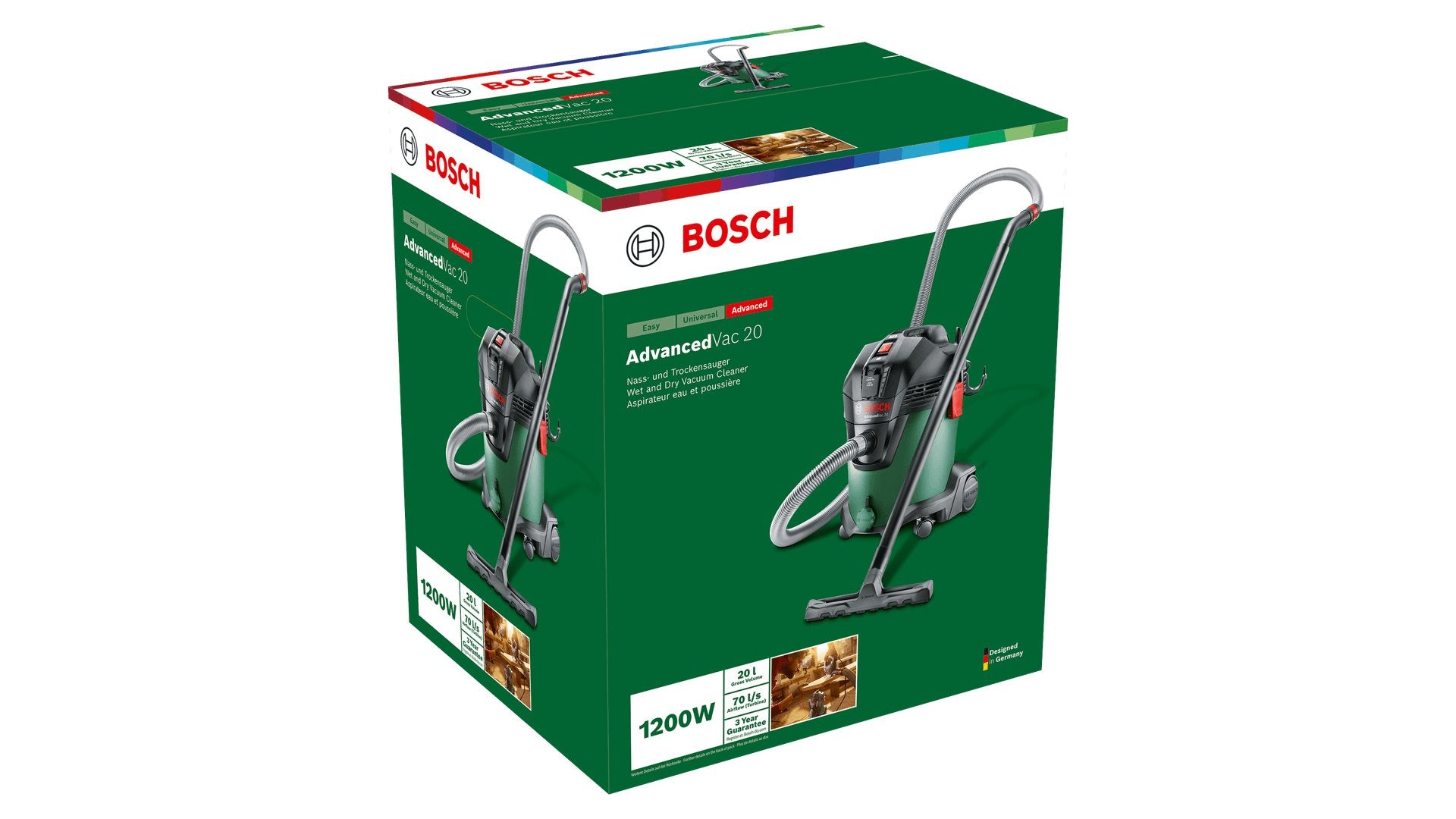 EAN 3165140874007 - Bosch AdvancedVac 20 300 AW 20 L Negro, Verde imagen 3