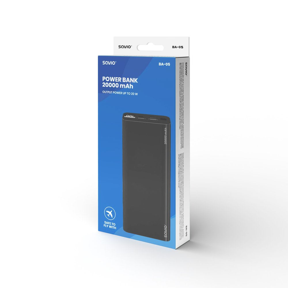 Savio Powerbank 20000 Mah Negro Ba-05