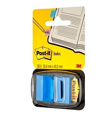 Marcador Index Mediano Post-It  3m Dispensador 50 Unidades Azul