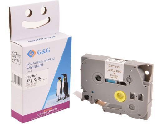 G&G Seiden Cinta Para Etiquetadora Compatible Con Brother Tze-R234