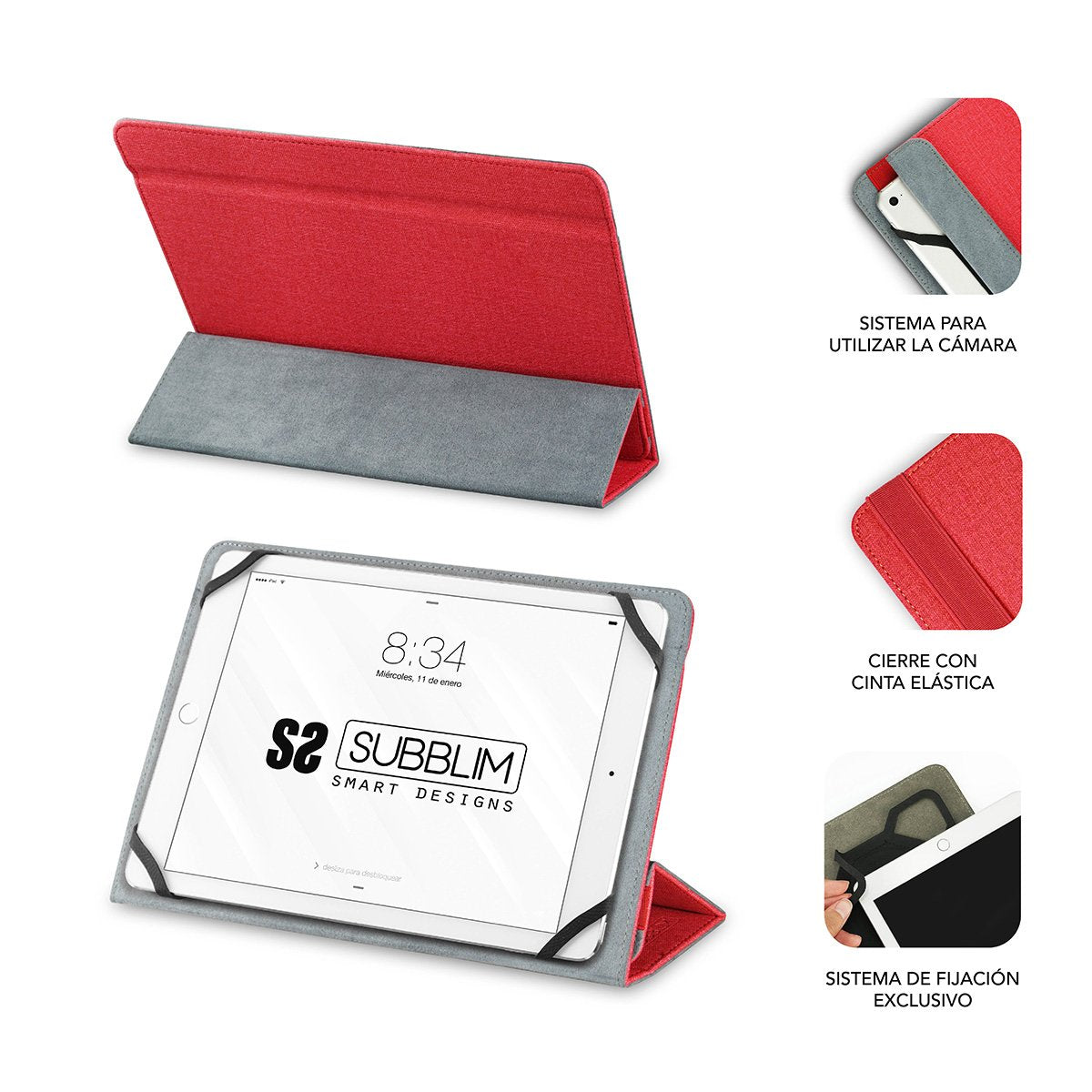 EAN 8436586740849 - SUBBLIM SUB-CUT-2FC002 funda para tablet 25,6 cm (10.1") Folio Rojo imagen 4