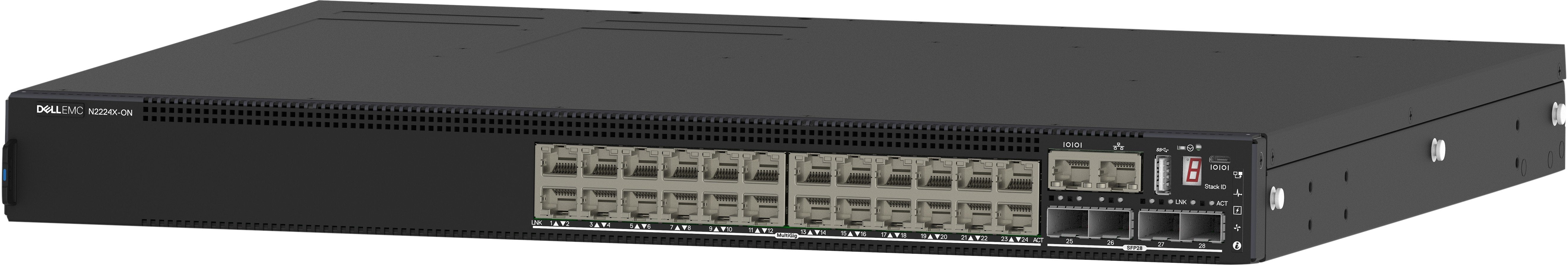 Dell Powerswitch N2224x-On 24x1,2.5g 4x25g 2x40g Stacking 1xac Psu Io,Ps Airflow Os6