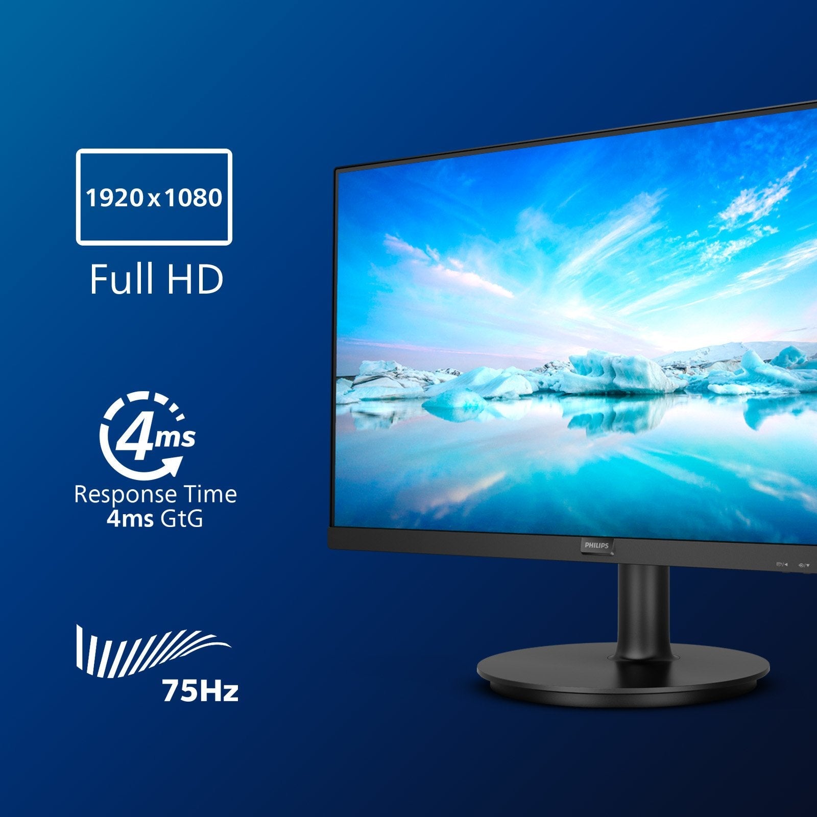 Monitor Philips 27" 271v8la/00 Led 1920x1080 4ms Vga Dvi Negro
