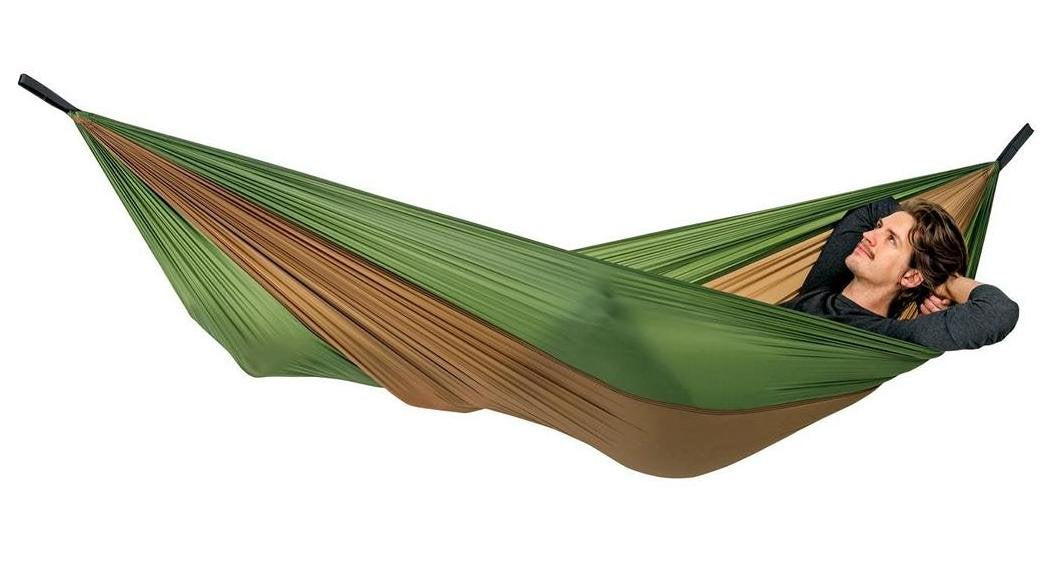 Hamaca De Camping Amazonas Adventure Hammock Coyote Az-1030411,  Verde/Marrón Az-1030411