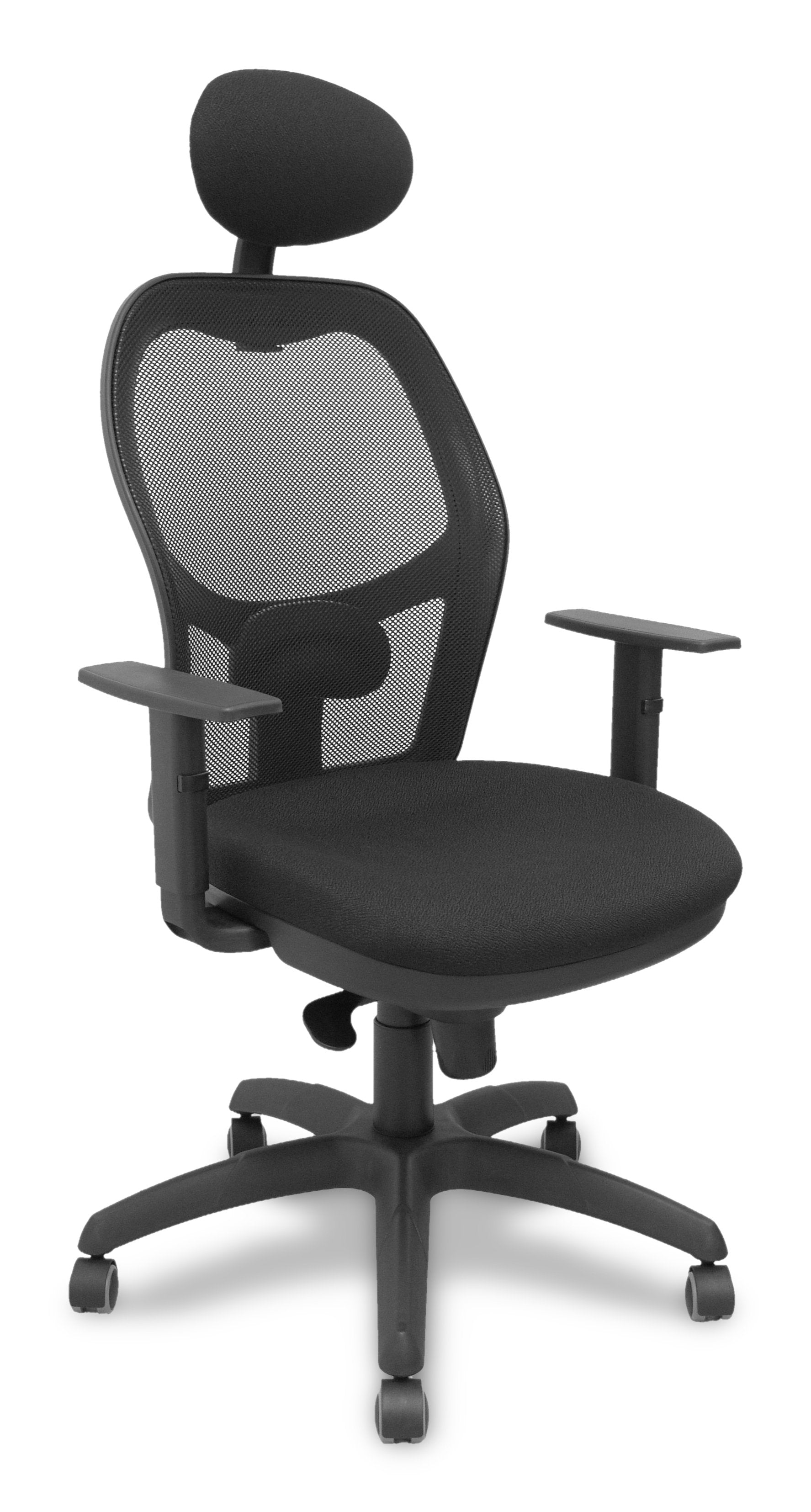 Silla Jorquera Malla Negra Asiento Bali Negro Con