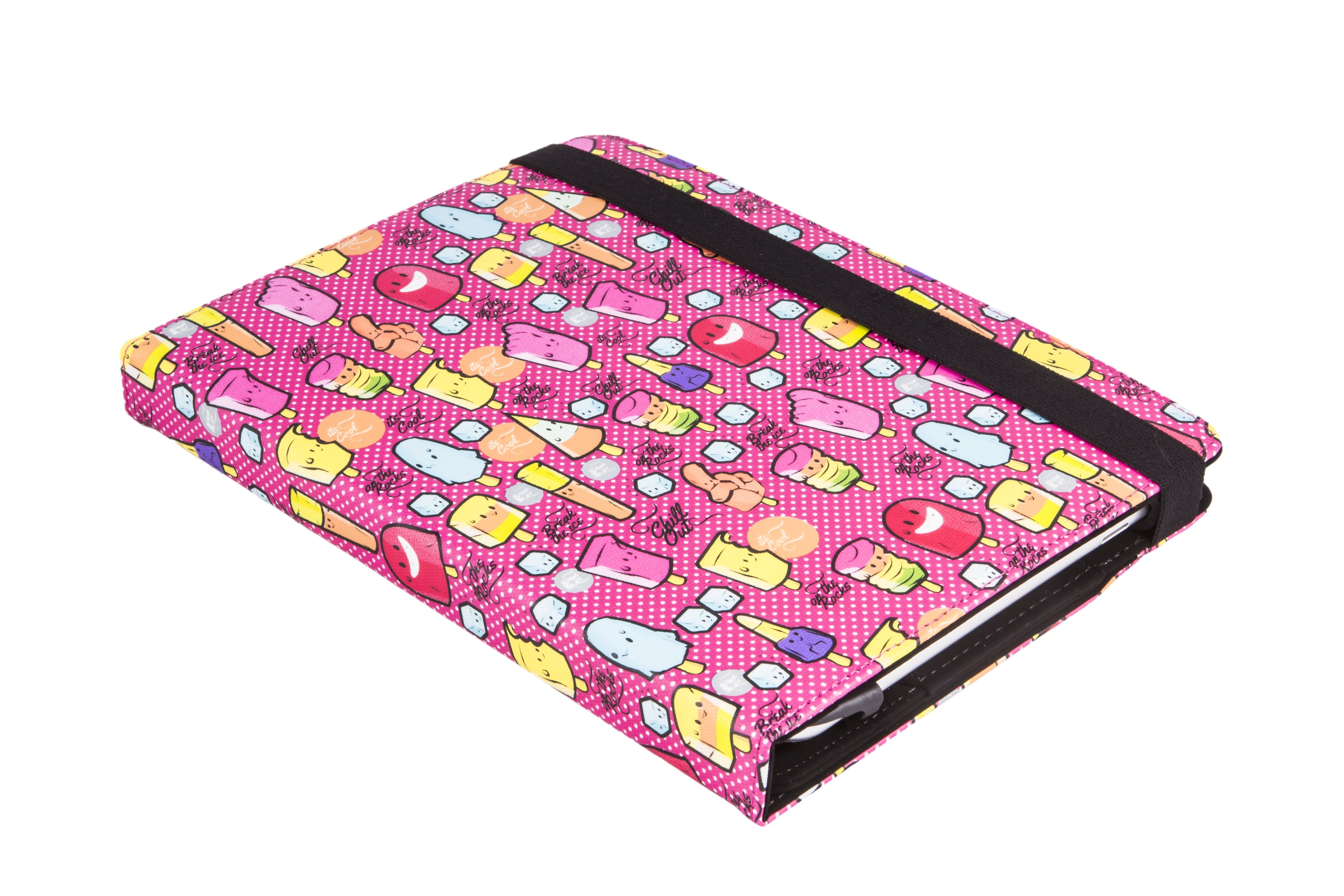 Funda Universal Silver Ht Para Tablet 9-10.1"  Cool Ice Pop Rojo Puntos Blancos