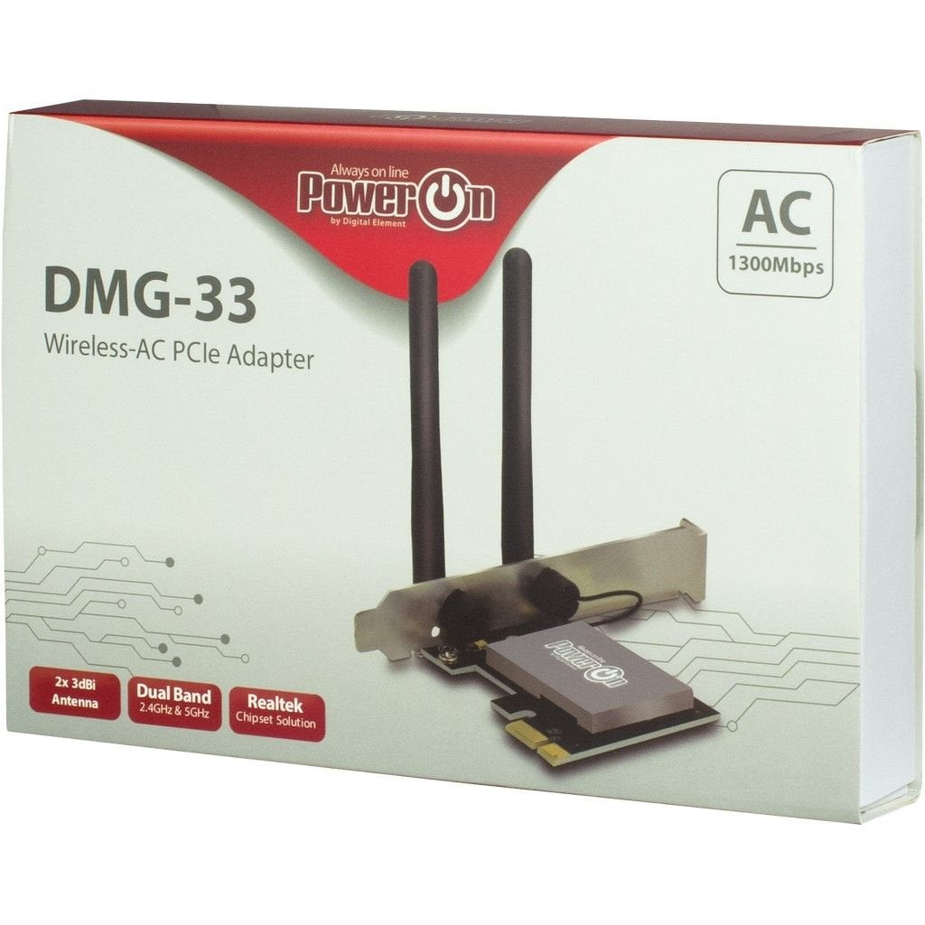 Inter-Tech Wi-Fi 5 Pcie Dmg-33 3dbi Antena 1300mbps Retail