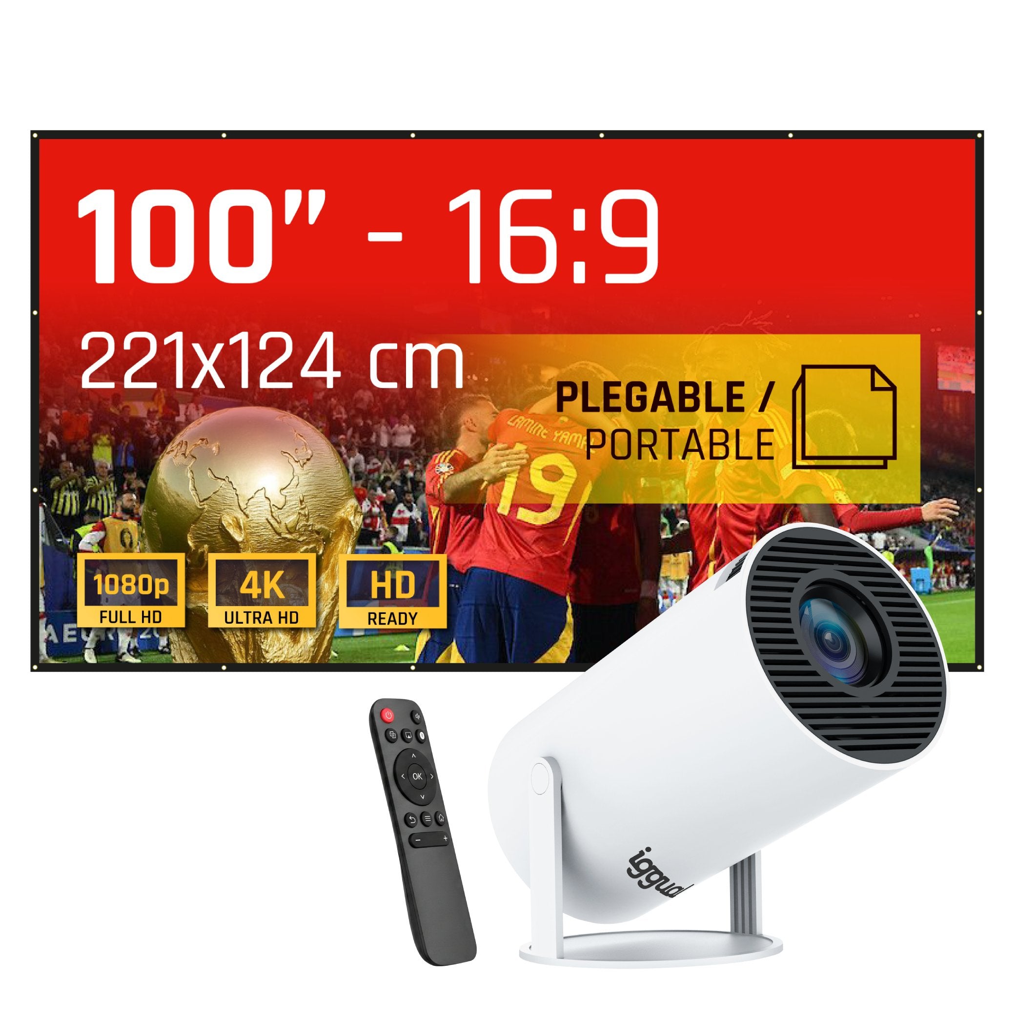 EAN 2528112316195 - iggual MP720p + ECO-COST 100" 120 lúmenes ANSI 720p (1280x720) Blanco imagen 2