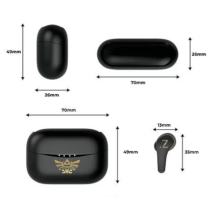 Auriculares  Otl The Legend Of Zelda Tws Negro Bluetooth Para Niños