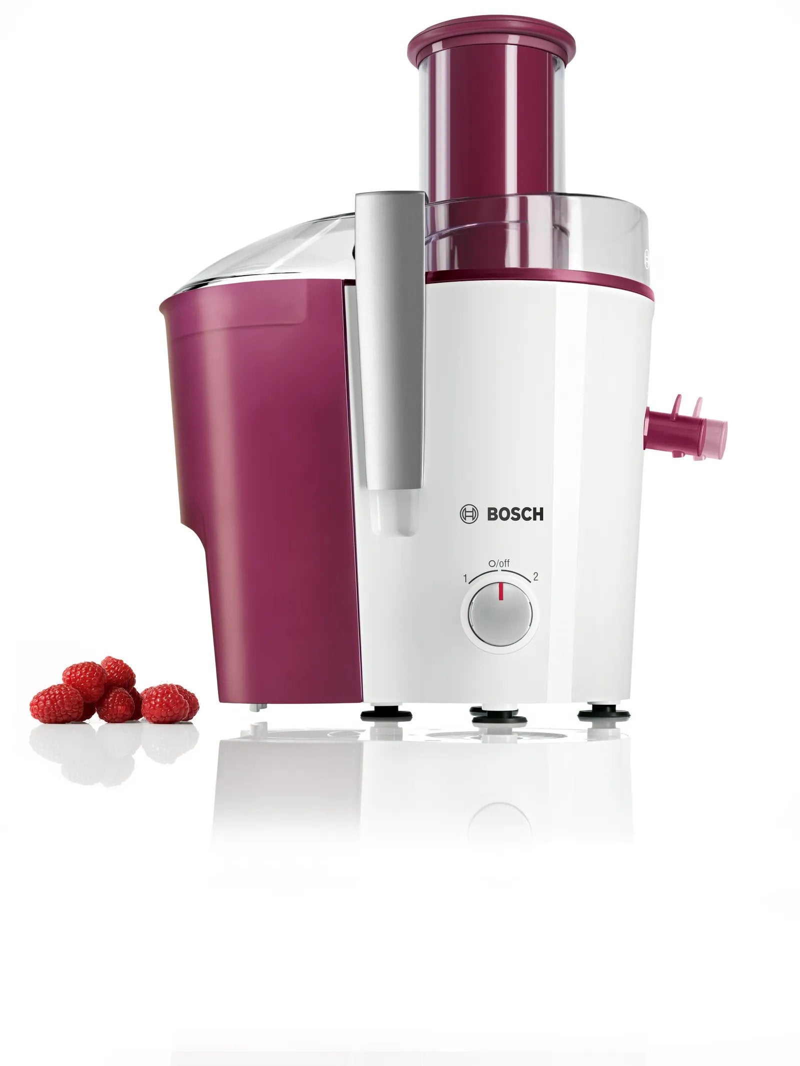 EAN 4242002812090 - Bosch MES25C0 exprimidor Licuadora centrífuga 700 W Cereza (fruta), Transparente, Blanco imagen 2