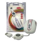 3free Mouse Mini Optico Usb  Msm201/Wp Cable Retractil Blanco Rosa