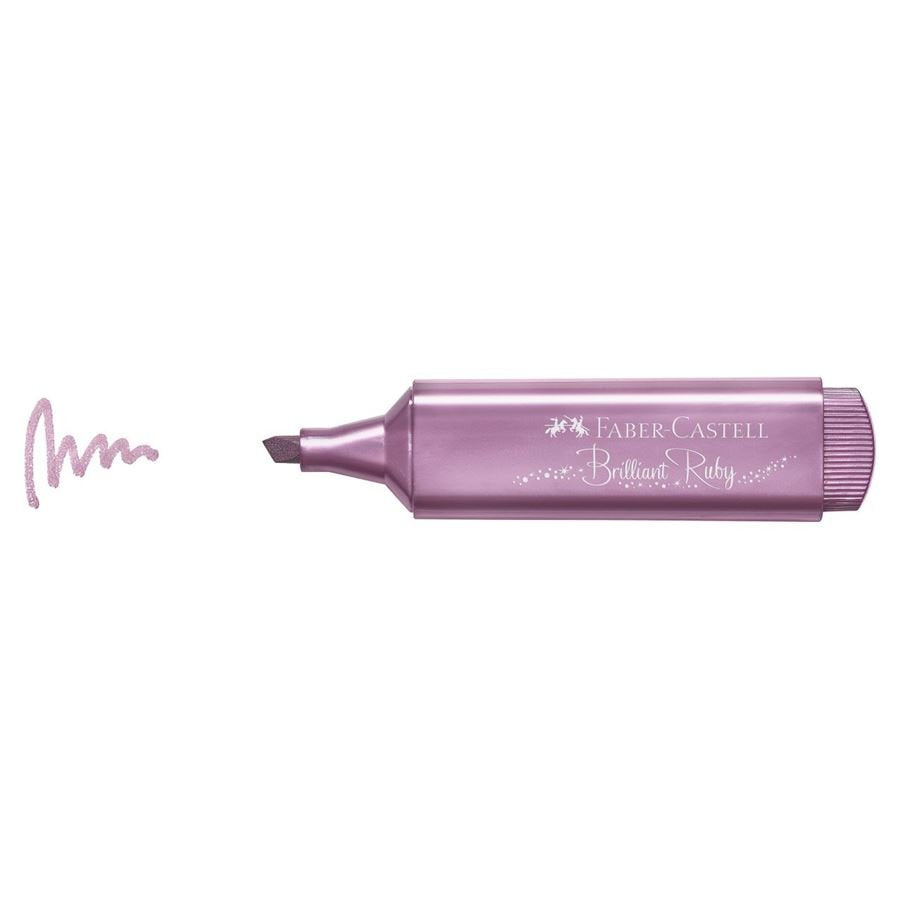 Caja De Marcadores Fluorescentes Faber Castell Textliner 46 154691 10 Unidades Rubí Metálico