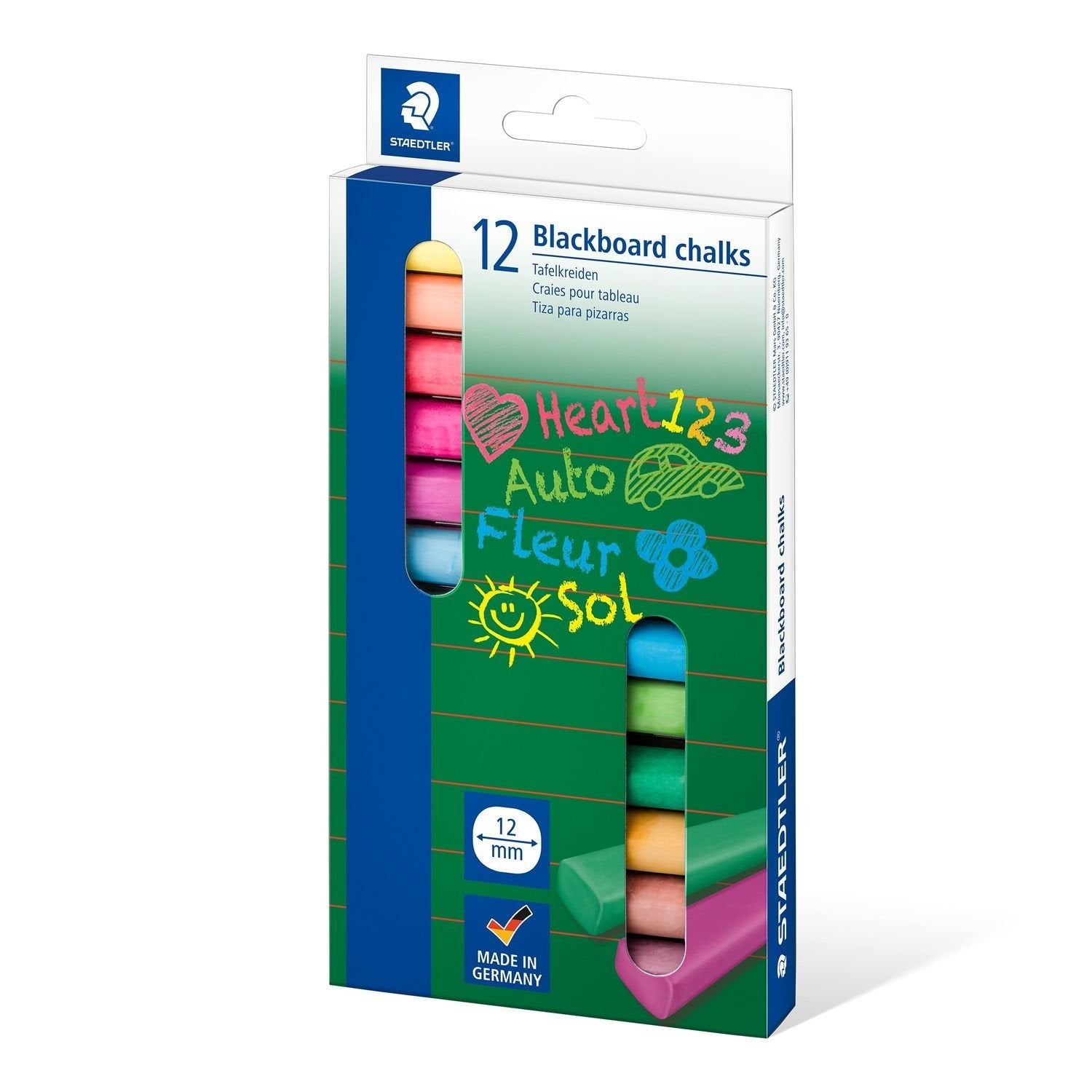 Estuche 12 Piezas Tizas Para Pizarra Staedtler Color Tiza